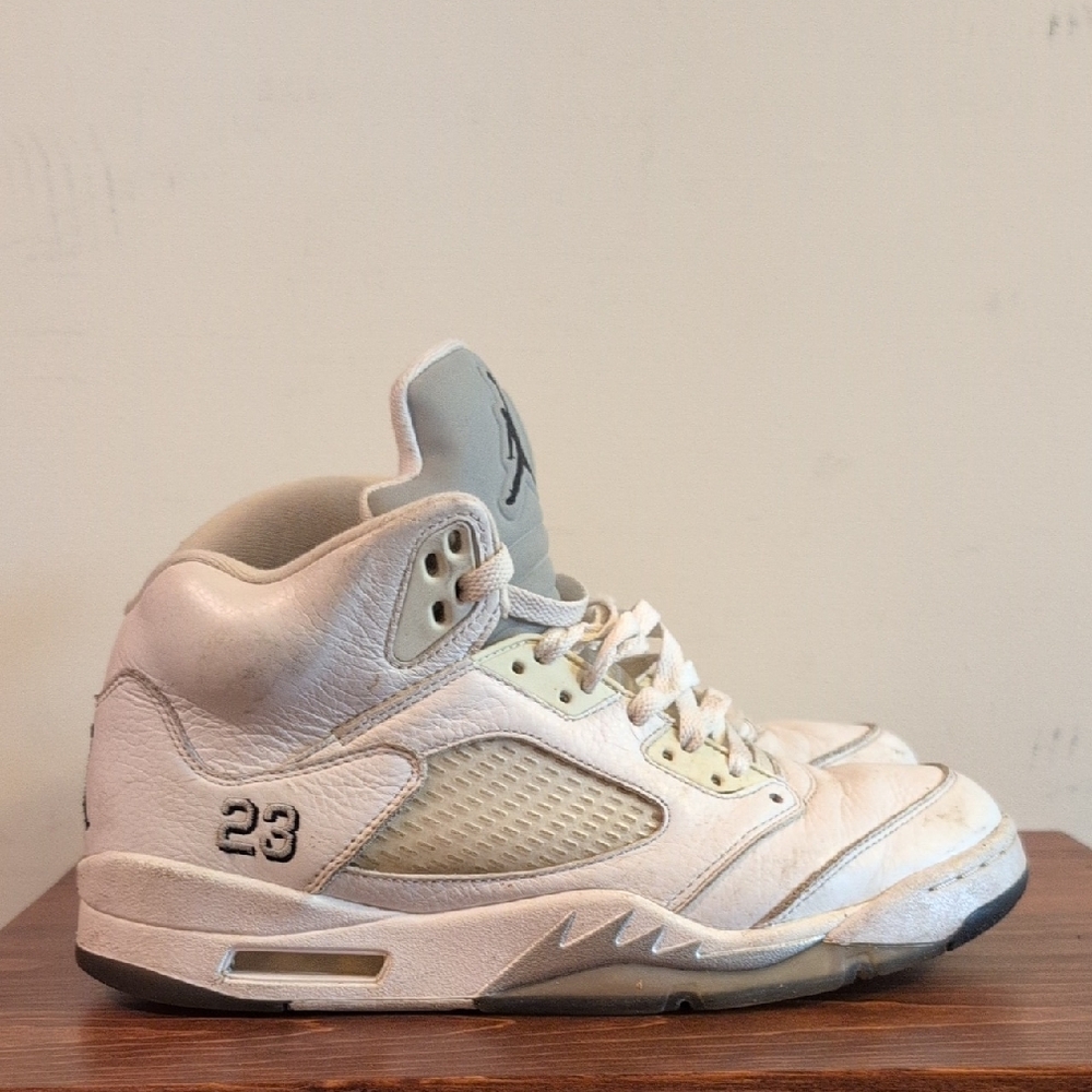 Nike Air Jordan 5 Retro Metallic Silver Sz 10